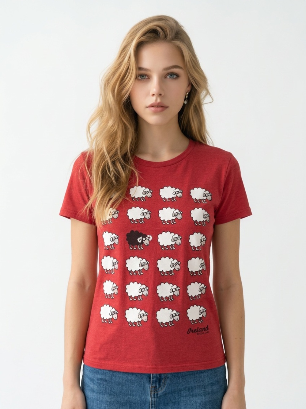 Ireland Black Sheep Red Graphic Short Sleeve Tee